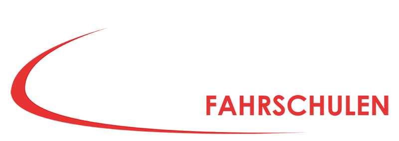 Logo der indrive Fahrschule mit rotem stilisierten Symbol und weißem Schriftzug.